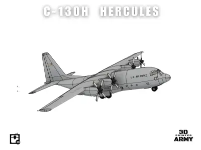 Lockheed C-130H HERCULES - 3D printed scalemodel 3D print model