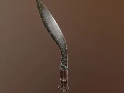 Kukri Tactical Knife Low-poly 3D model