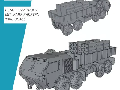 HEMTT M977 Truck mit MARS Raketen Bundeswehr 3D print model