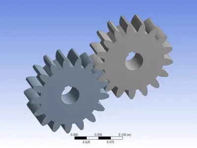 Spur gear meshed 3d design model 3D model