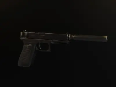 Supressor piece of metal Low-poly 3D model