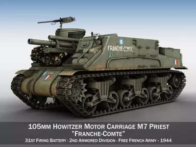 M7 Priest - Franche-Comte 3D model