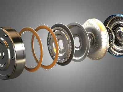 Transmission Torque Converter - with 6 Interior Parts 3D model