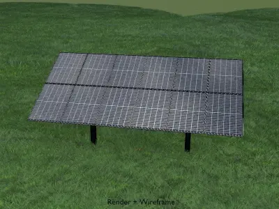 Agri-Photovoltaic-System 120 degrees 8m Low-poly 3D model