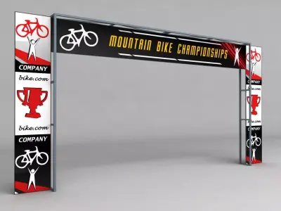 Road Scaffolding Commercial Banner low poly Low-poly 3D model