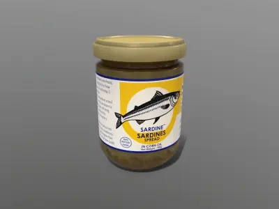 Fish Spread Pates - Sardines Jar Low-poly 3D model