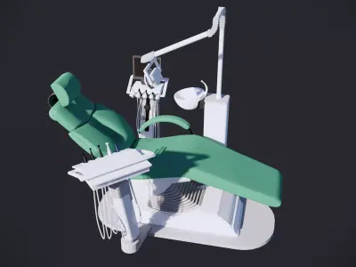 3D Model Dental Chair Equipment Set Low-poly 3D model
