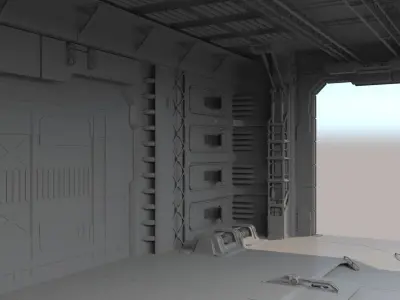 Sci Fi HANGAR 3D model