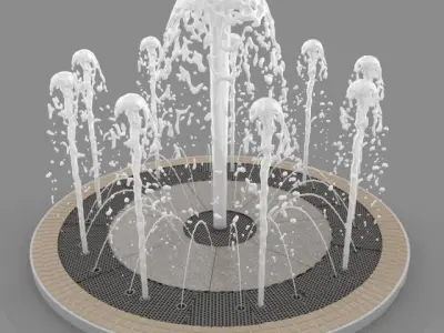 Fountains Collection Waterfall Low-poly 3D model