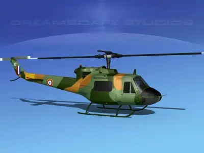 Bell UH-1B Iroquois France 3D model