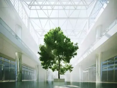 Tree In A Shopping Centre Interior 3D model