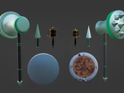 Powi penguin warrior Low-poly 3D model