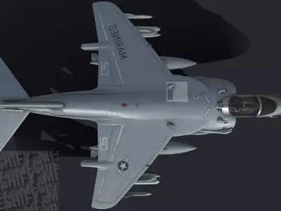 VTOL Fighter Jet II Low-poly 3D model