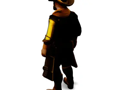 Stylized Western Cowboy Game Character Low-poly 3D model
