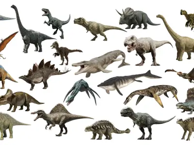 Dinosaur Collection Rigged 3D model