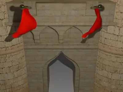 Medieval Gate Low-poly 3D model
