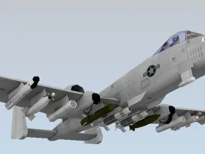 A-10 Thunderbolt Fairchild Republic Low-poly 3D model Low-poly 3D model