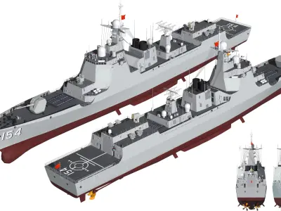 China Navys 052D Missile Destroyer 3D model