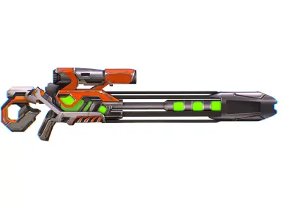 Sniper rifle of the future weapon barrel blaster laser arms Low-poly 3D model