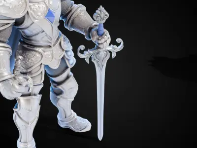 Stylized Sword - Ceremonial Royal Regal Oathblade - Game Ready 3D model