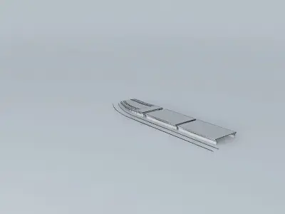 Eco Rail Curved Platform Dummy Old Steam Days Free 3D model