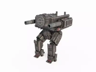 Steam style giant cannon robot 3D model