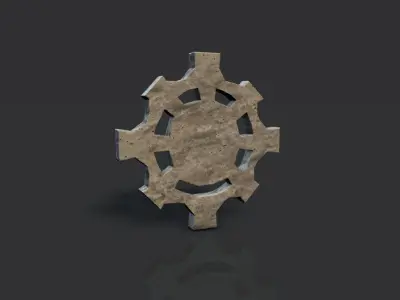 Ancient carved wall artifact Low-poly 3D model