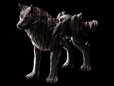 Wolf Fenrir Free low-poly 3D model
