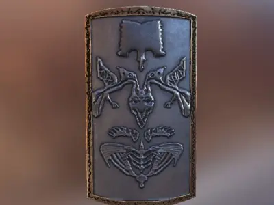 Dragon Defender Fantasy Shield Low-poly 3D model