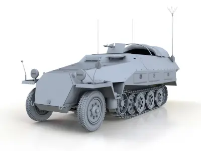 SDKFZ 251 Ausf D - Communications Vehicle 3D model