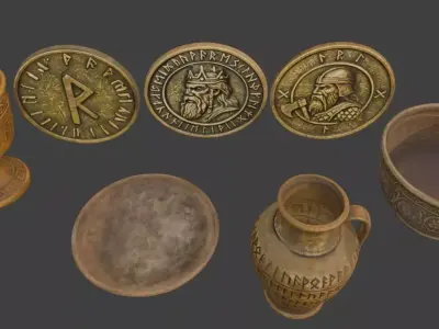 Dwarf old gold FREE Free low-poly 3D model