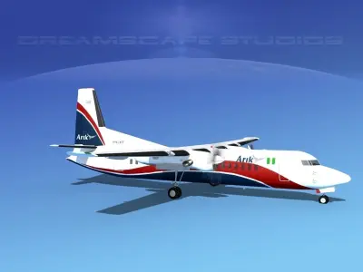 Fokker 50 Arik Air 3D model
