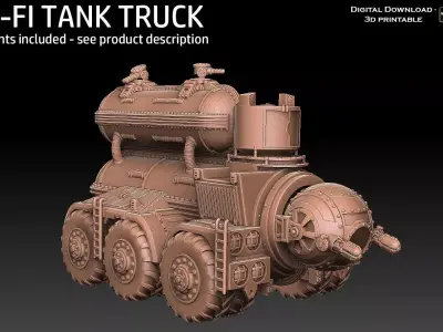 Sci-Fi Tank Truck 3D print model