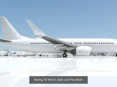 5 Static aircraft Low Poly Airliner Pack Scenery 3D Model Collection