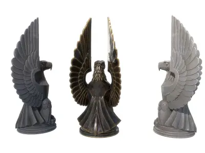 Eagle Sculpture Low-poly 3D model