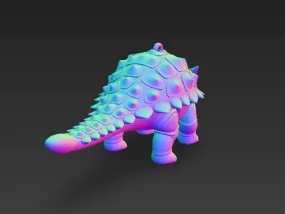 Cute Armored Ankylosaurus 3D Printable Dinosaur Keychain Model 3D print model