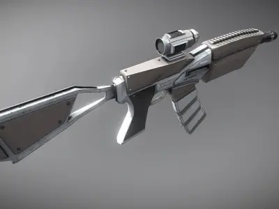 Sci-fi Sniper Battle Rifle Low-poly 3D model