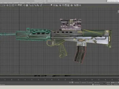 SA80-Scope gun on computer screen Low-poly 3D model