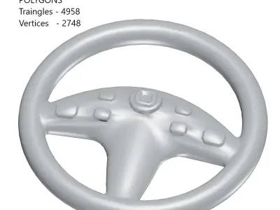 Games Steering Wheel Toy Low-poly 3D model