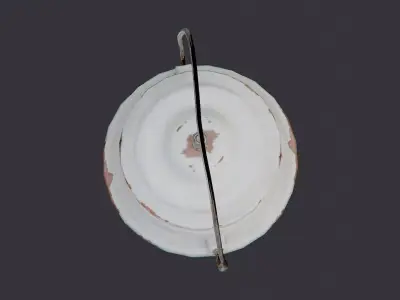 Gas Lantern on Trench Blue Metal Low-poly 3D model