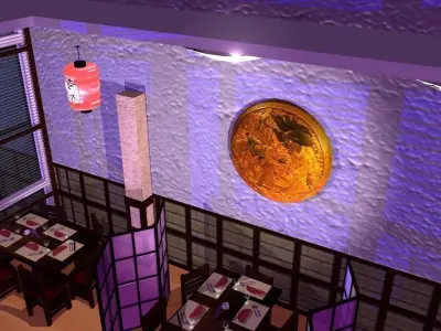 Japanese Restaurant Interior 3D model