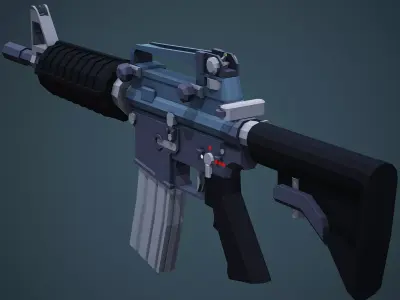 Stylized M4A1 Rifle - Low Poly Mobile Ready Low-poly 3D model