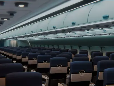 Airplane Interior Boeing With Seats 3D model