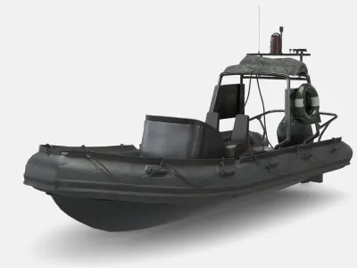 Military Zodiac Boat Low-poly 3D model