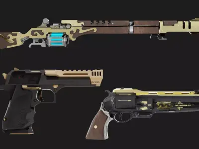 Premium Guns 3D Model Pack