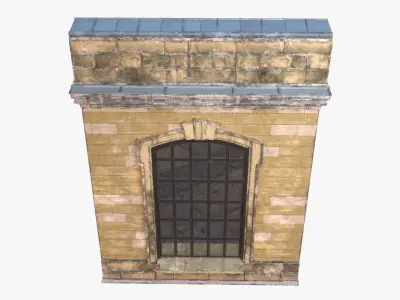 Brick Wall 0004 Low-poly 3D model