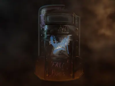 PoliceShield weapon from game dota Low-poly 3D model