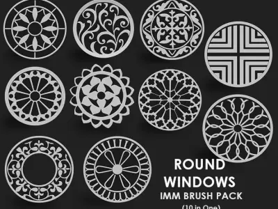 Round Window IMM Brush Pack 10 in One 3D model