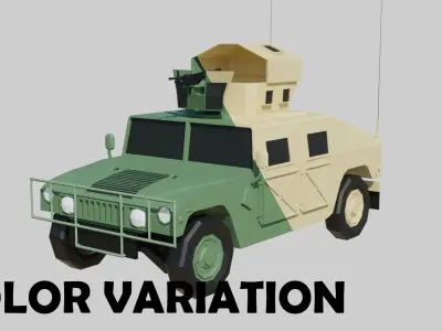 us army vehicle pack low poly  Low-poly 3D model