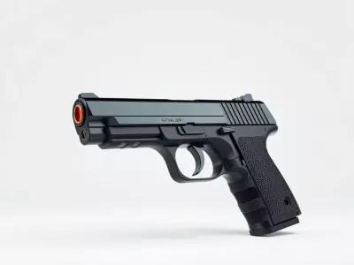 Tactical Pistol Black model pack Low-poly 3D model